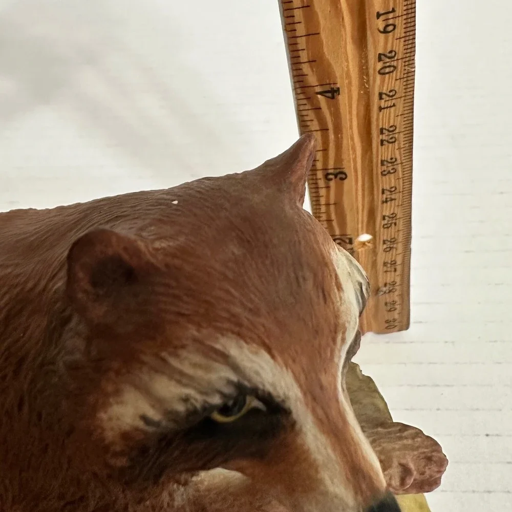 Vintage Aynsley Raccoon with Fish Figurine Statue Animal Lover Decor Collectible